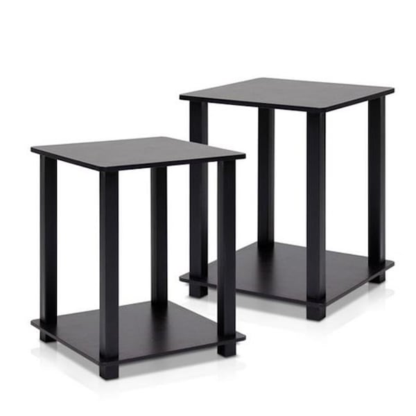 Furinno Furinno Simplistic End Table; Espresso & Black - 19.6 x 15.6 x 15.6 in. - Set of 2 12127EX/BK - main